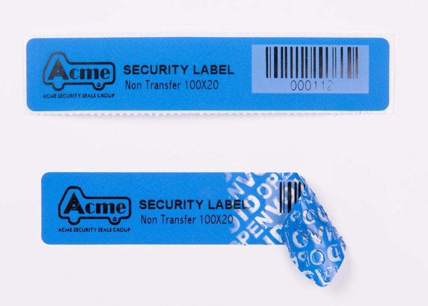 100pcs Security Label Seal Sticker Barcode Black Tamper Evident Black & Silver 